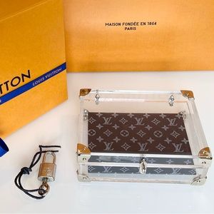 Authentic LV Monogram Limited Edition Box, Card Holder, Padlock & Key